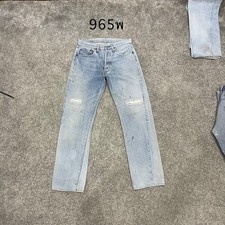Levi 501 Vintage 80s USA Selvedge Redline actual 31x30 Light Blue Distressed