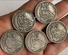 Bulk Lot of 5  CC Seated Liberty Silver Half Dollar 50C High Grade