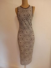 NWT Forever 21 Black White Stripe Cutout Women’s Maxi Dress Size Small S 