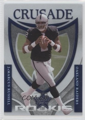2007 Leaf Rookies & Stars Rookie Crusade Blue 52/500 JaMarcus Russell RC 0a5