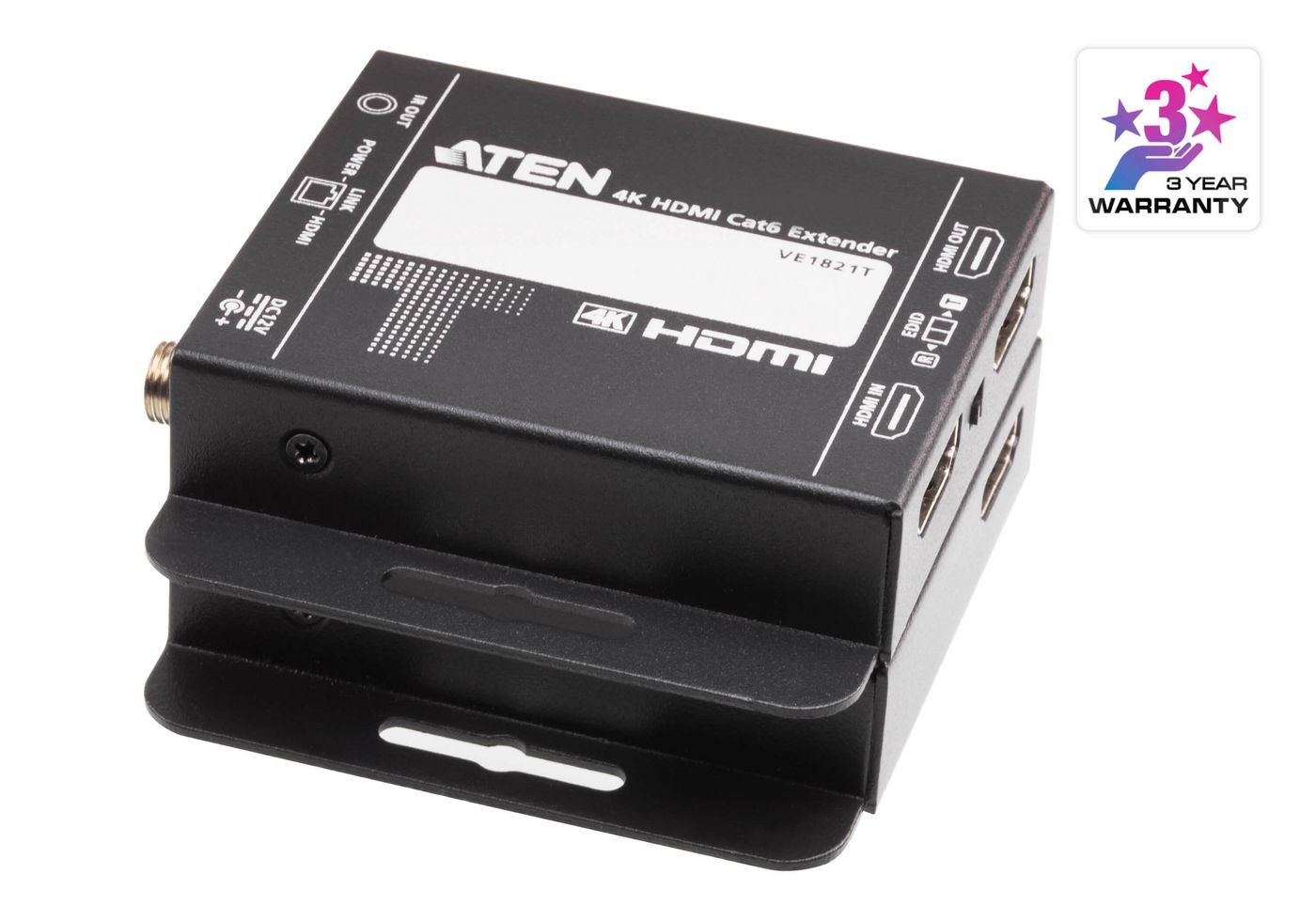 Aten VE1821 4K HDMI Cat6 Extender - Digital/Display/Video, KVM Switch, Schwarz - Bild 2