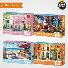 4 Pack 100 Piece Large Jigsaw Puzzles Kids Vibrant Animals Jigsaw Toy Set