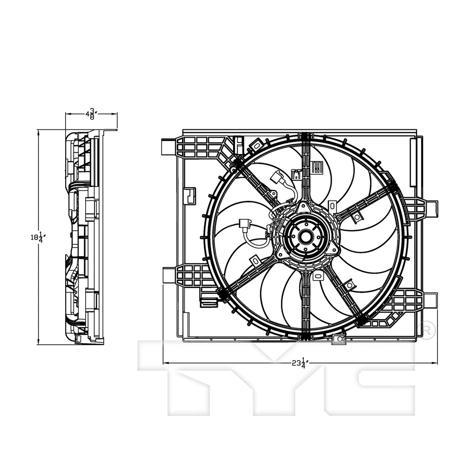 Conjunto de ventilador de refrigeración de doble radiador y condensador para 11-14 Nissan Juke NI3115147 Foto 4 de 4