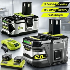 Battery For Ryobi 18V ONE 6.0Ah 8.0Ah 12.0Ah Li  ion Fit P108 P102 All ONE Tools