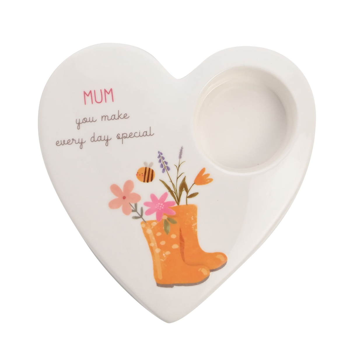  - Love Life Ceramic Tea Light Candle Holder Mum - Image 2