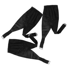 3pcs Tuxedo Cummerbund for Men - Men Suit Adjustable Black Cummerbund Satin