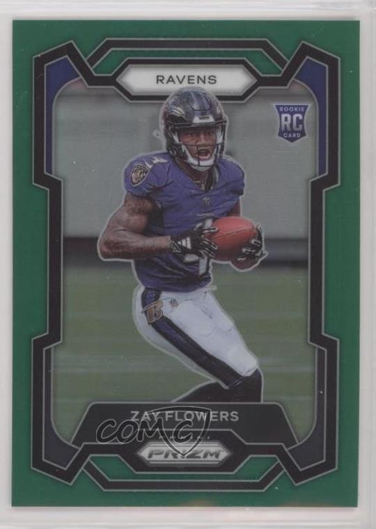 2023 Panini Prizm Rookies Green Prizm Zay Flowers #307 Rookie RC 12h1