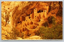 Vtg Postcard Mesa Verde National Park Cliff Palace Ruins Ancient Dwellings