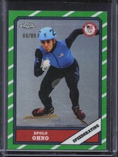 2026 Topps Chrome US Olympics Apolo Ohno T86-7 1986 Green Refractor /99