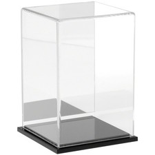 Plymor Clear Acrylic Case w/ Black Base Mirror Back , 4" W x 4" D x 6" H