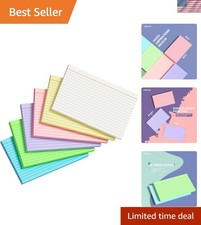 120 Count Index Cards 5x8 Colored Ruled 5 by 8 Index Flash Cards for Studying...