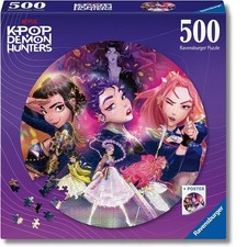 Ravensburger KPop Demon Hunters Huntrix Puzzle 500 Pezzi Circolare