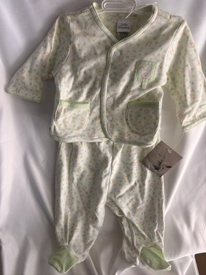 Little Wonders Vintage Baby Clothing Set 0-3M Bunny Star Print White