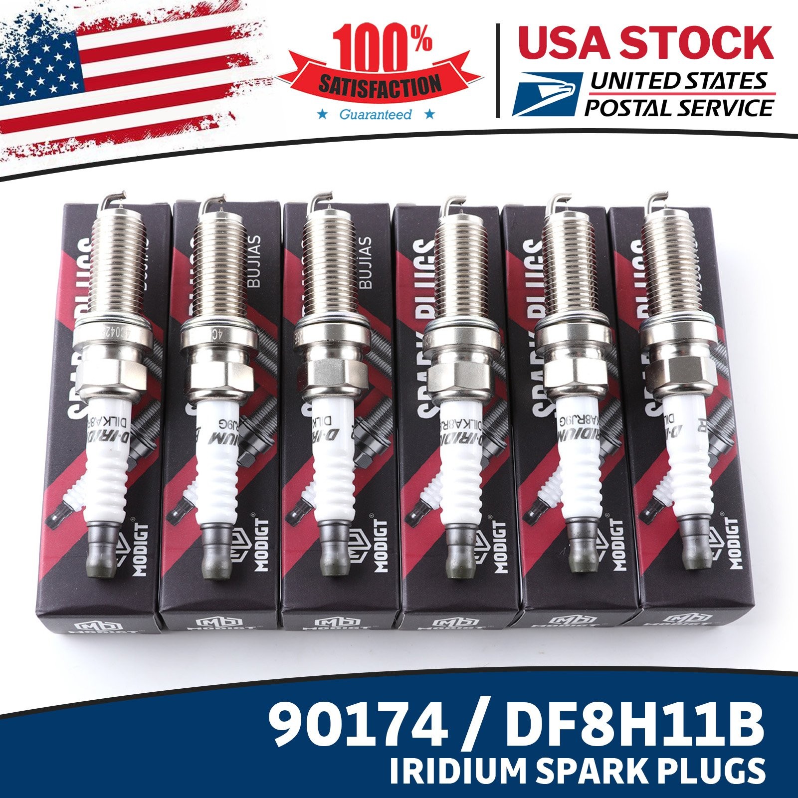 Set of 6 Iridium 90174 Spark Plugs DF8H11B For Infiniti G37 / Nissan 370Z 09-20