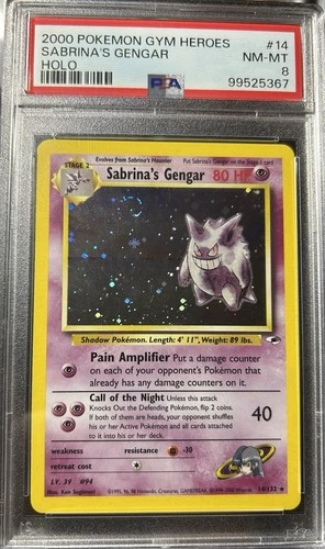 PSA 8 FULL SWIRL Sabrina's Gengar Gym Heroes #14