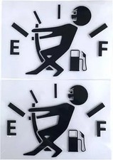 2Pcs Black Funny Reflective Fuel Tank Stickers for Most Vehicle Gas Cap Doors, E