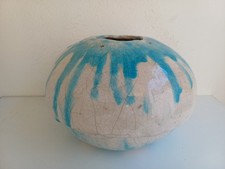 🚫 Vaso in ceramica raku h 17  d 24 cm Firmato dall'artista A. Chandi 