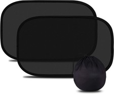 PEM Car Window Shades for Baby (2 Pack), Car Sun Shades With 4 Suction Cups