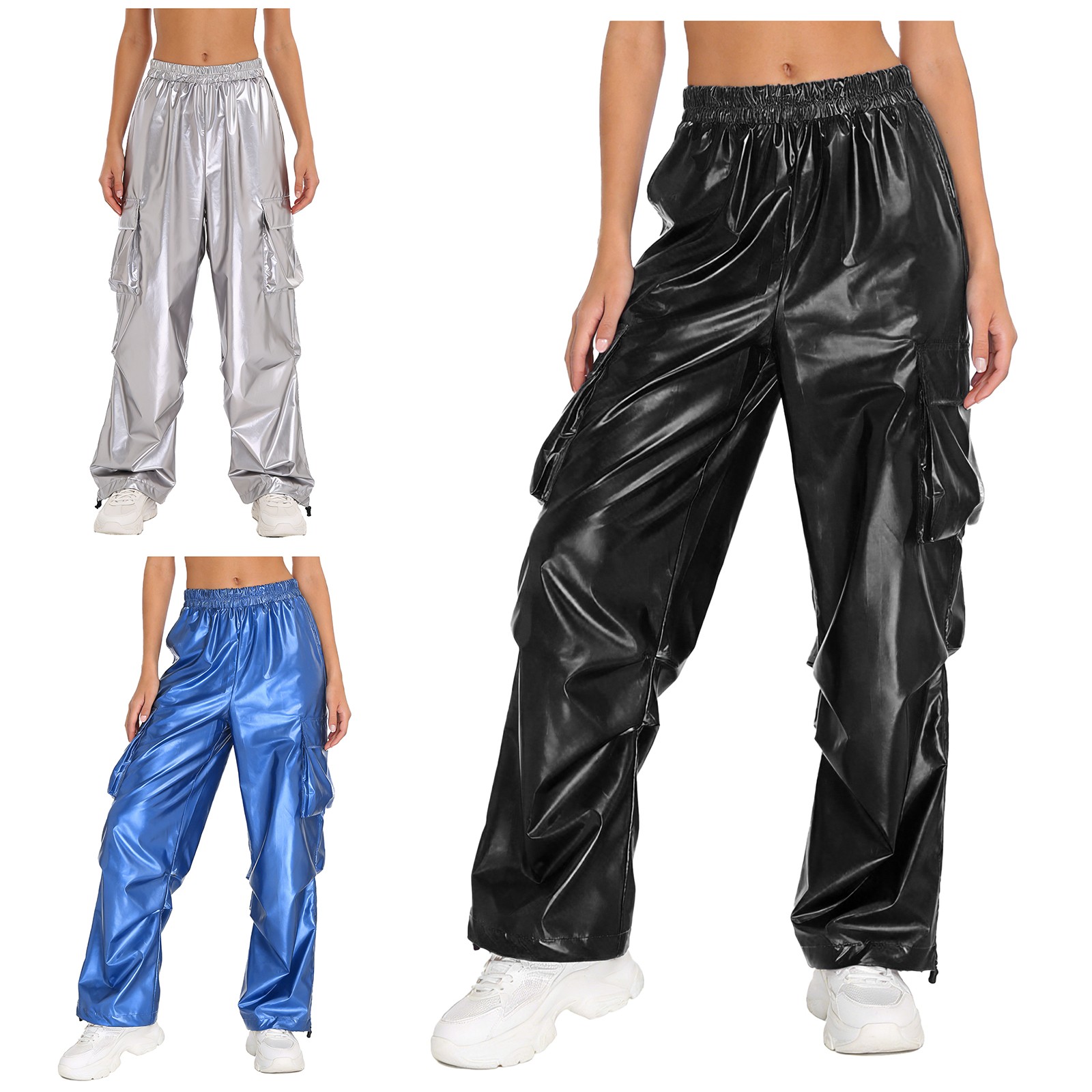 Mujer Pantalones Jogger Pantalones Largos Competiciones Pantalones Carga Rave Hip-hop Escenario