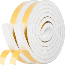 Kikerike Self Adhesive Foam Tape Weatherstrip 3/4in x 5/16in x 20Ft High Density