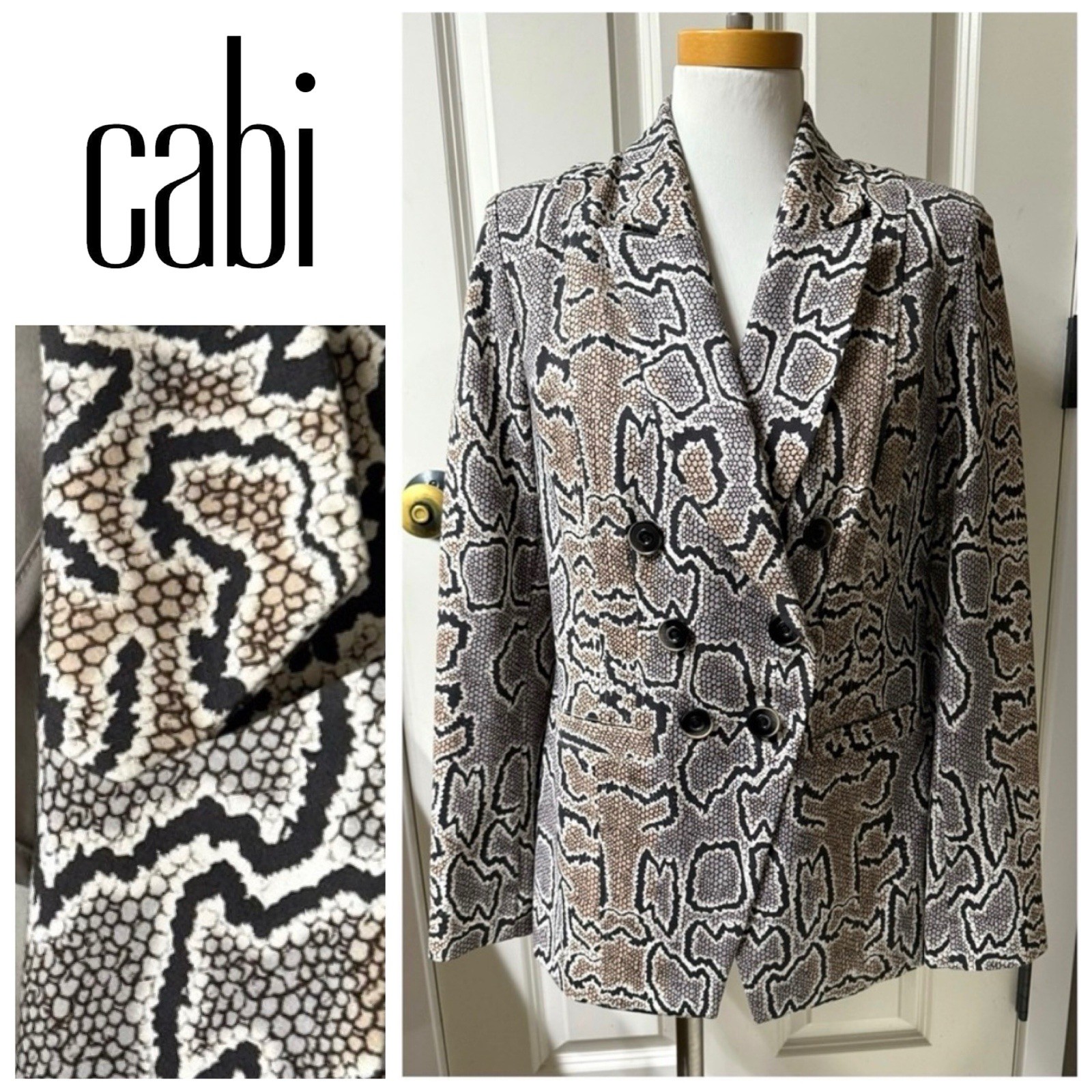 CAbi Python Print Double Breasted Blazer Style 37… - image 1