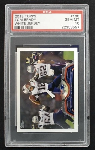 2013 Topps Tom Brady #100 White Away Jersey PSA 10