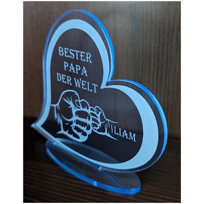 vatertags Geschenk Vatertag Bester Papa der Welt personalisiert fluoreszierend
