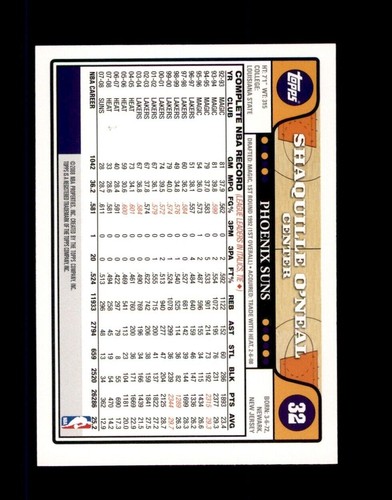 2008-09 Topps SET BREAK #32 Shaquille O'Neal - Picture 2 of 2