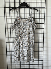 Sadie & Sage Sundress Romantic Floral Crinkle Fabric Peasant Boho Cold Shoulder