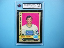 1972/73 O-PEE-CHEE NHL HOCKEY CARD #181 BOBBY SCHMAUTZ ROOKIE RC KSA 7.5 NM+ OPC. rookie card picture
