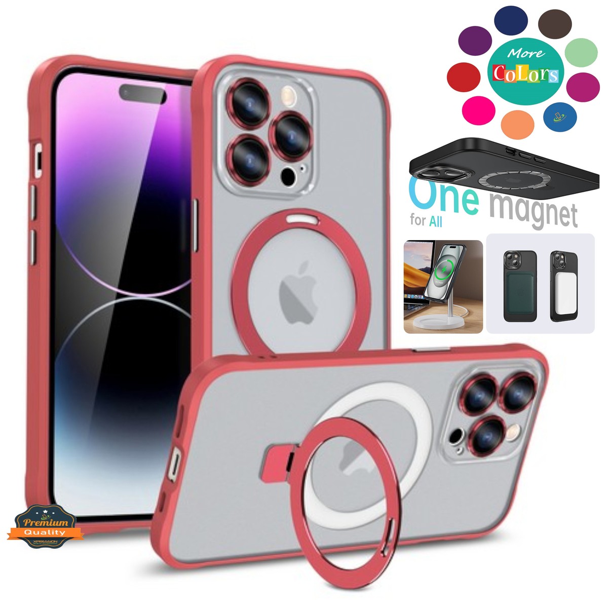 iPhone 15 Pro Max マグネット TPUケース For Apple iPhone 15 Pro Max Magnetic Invisible Stand Circle Ring