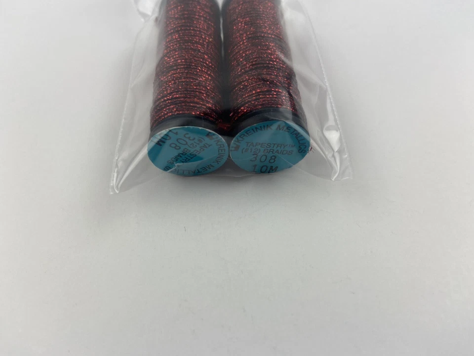 Lot Of 2 Kreinik 308 Colonial Red #12 Tapestry Braid Thread Floss Canvas Work - Image 2 of 2
