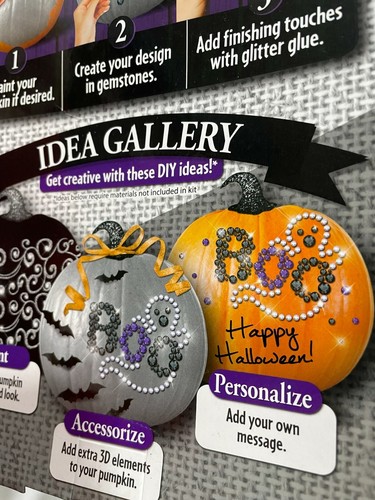 HALLOWEEN PUMPKIN DECOR KIT NO CARVE Boo Bling NEW IN BOX - Picture 9 of 9