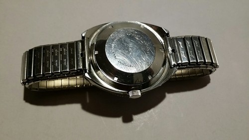 Clinton 25 Jewel Automatic VTG Blue Bezel Diver’s Dive SS Wristwatch DAY & DATE - Picture 6 of 12