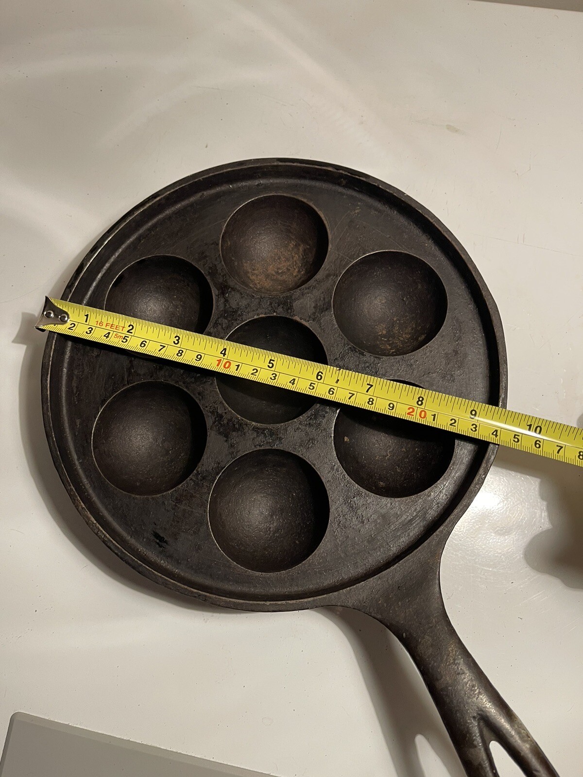 Original Griswold 962 No.32 Cast Iron Aebleskiver or Egg Poacher Pan