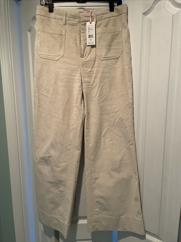 NWT Vineyard Vines Corduroy Pants Stone Color Wide Leg High Rise NWT Size 29