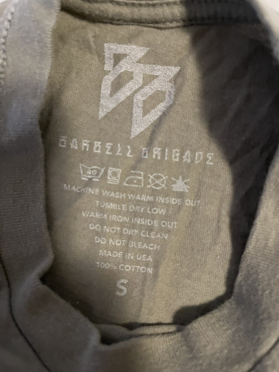 Barbell Brigade Small Shirt Comp Tee Olive Green Meet Powerlifting Fitness