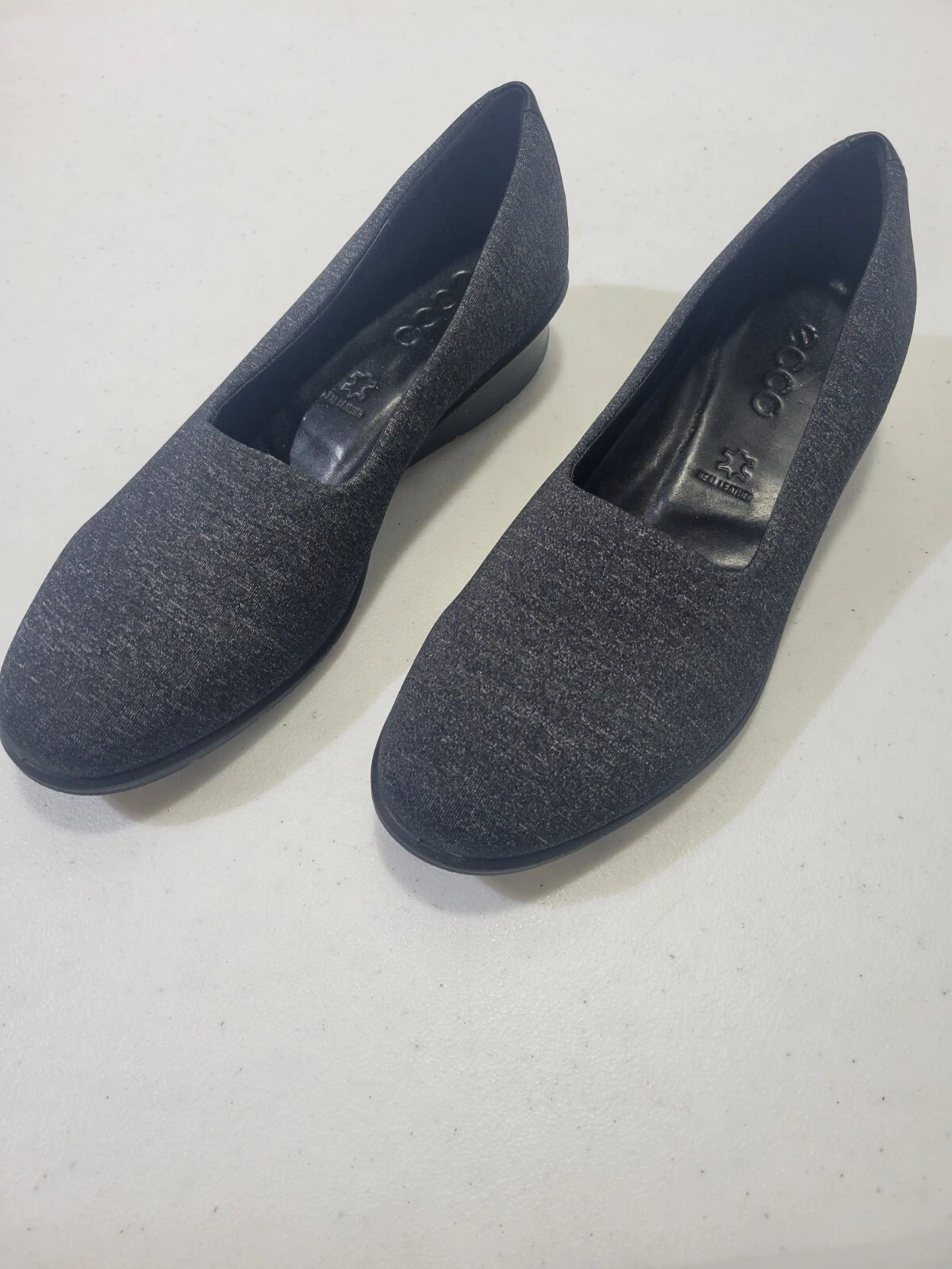 Mocassini donna Ecco 37 grigio erica slip on zeppa US 6