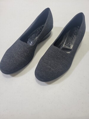 Ecco Women's 37 Loafers Gray Heather Slip On Wedge US 6
