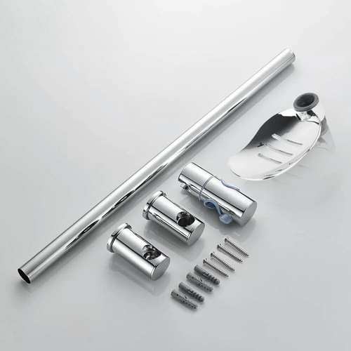 Shower Riser Rail Kit Slider Adjustable Chrome Head Holder Bracket Bathroom Set - Picture 2 of 15