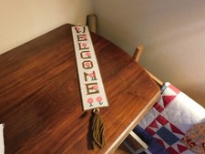 Welcome Needlepoint on Plastic Canvas Hand Sewn