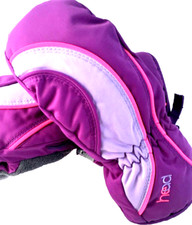 Head Outlast Girls Mittens XS Purple Pink Winter Snow Ski Insulated Zip Age 2-4