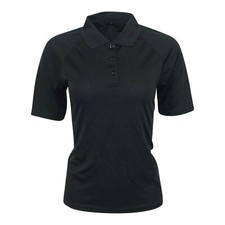 Dunbrooke Women's Team Short Sleeve Black Polo Shirt