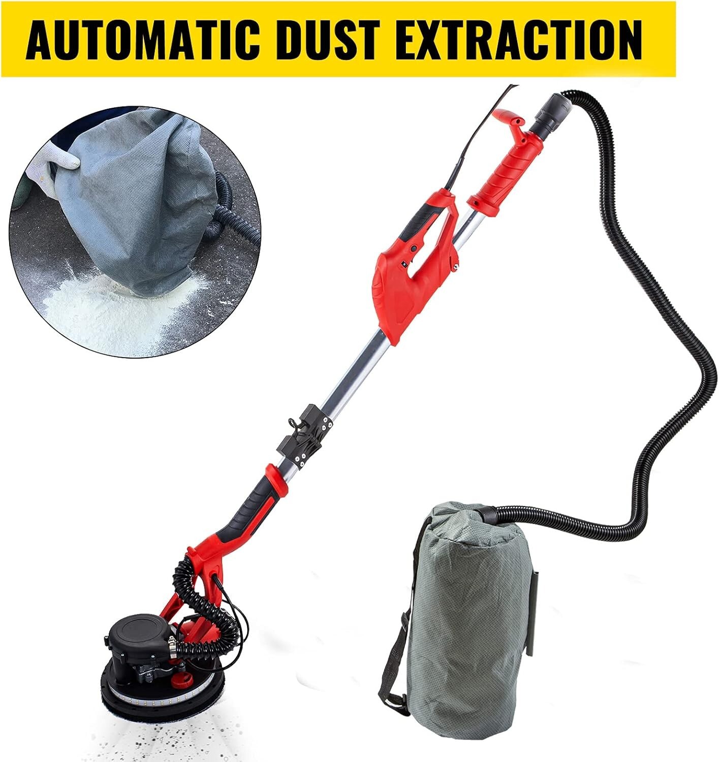 VEVOR Drywall Sander 850W, Electric Drywall Sander Variable Speed 800-1750 RPM