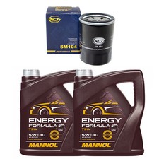Motoröl Set MANNOL 5W30 API SN 8 Liter + Ölfilter für Nissan Outlander III 2.2 D