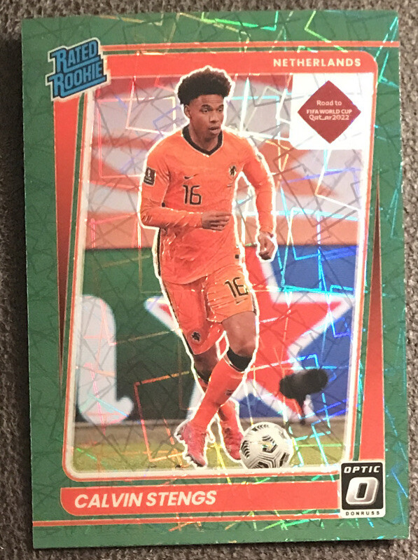 2021-22 Donruss Optic Calvin Stengs RC Green Velocity Prizm #186 Rated Rookie