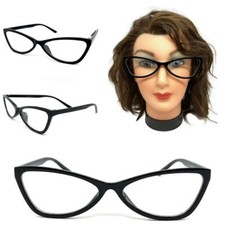 Women's Classic Retro Modern Elegant Cat Eye Clear Lens EYE GLASSES Black Frame