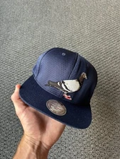 Staple Pigeon Mitchell And Ness Hat One Size Adjustable Embroidered Navy Light