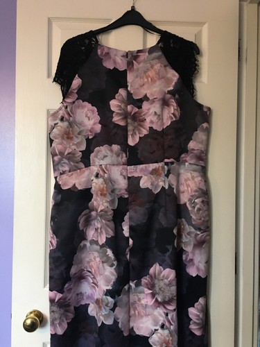 Pink Floral Party Evening Dress Plus 