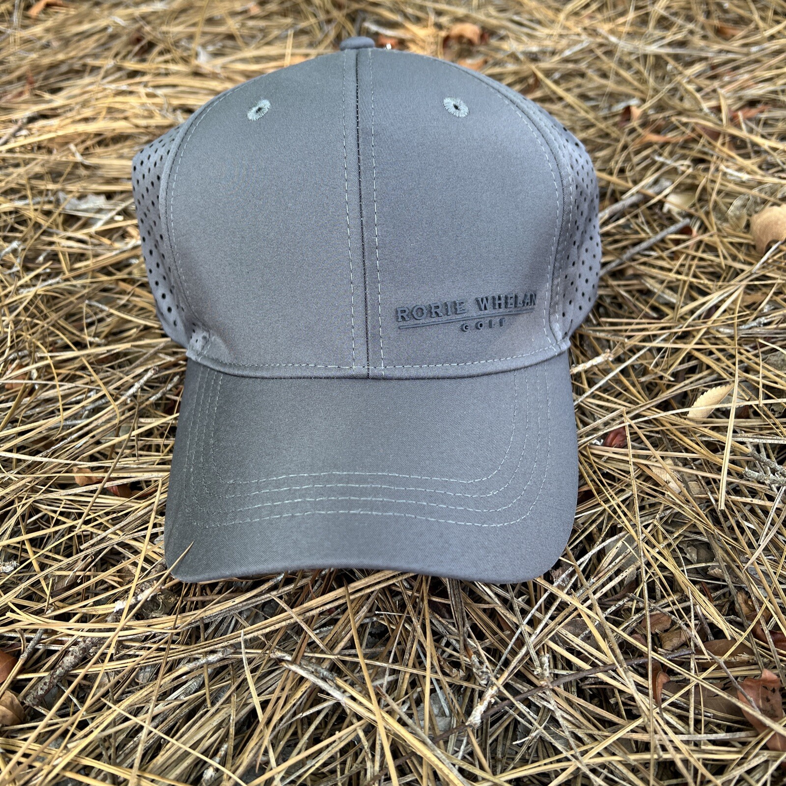 Rorie Whelan Golf Cap Mens Gray Performance Hat Logo Golf Adjustable SnapBack